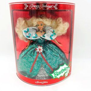 Vintage 1995 Happy Holidays Christmas Blonde Barbie Mattel 14123 Special Edition